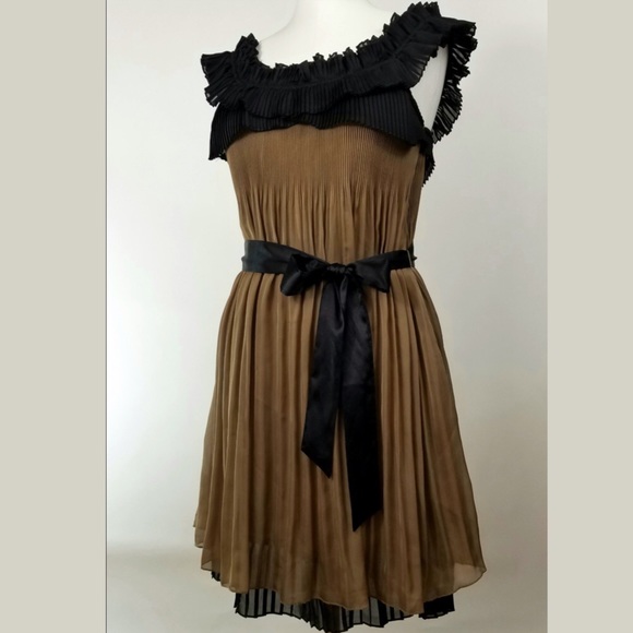 Ryu Dresses & Skirts - HOST PICK! Ryu Pleated Ruffle Neck Layered Dress